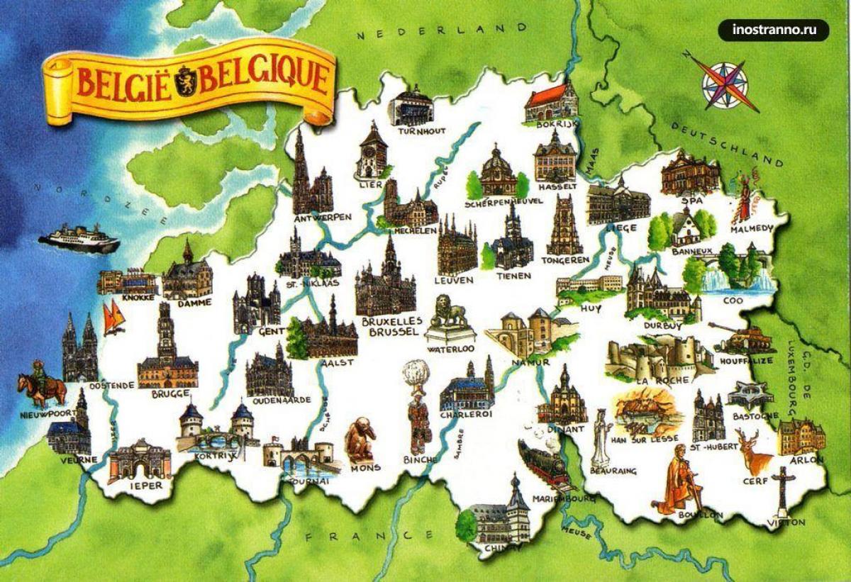 Map of Belgium attractions