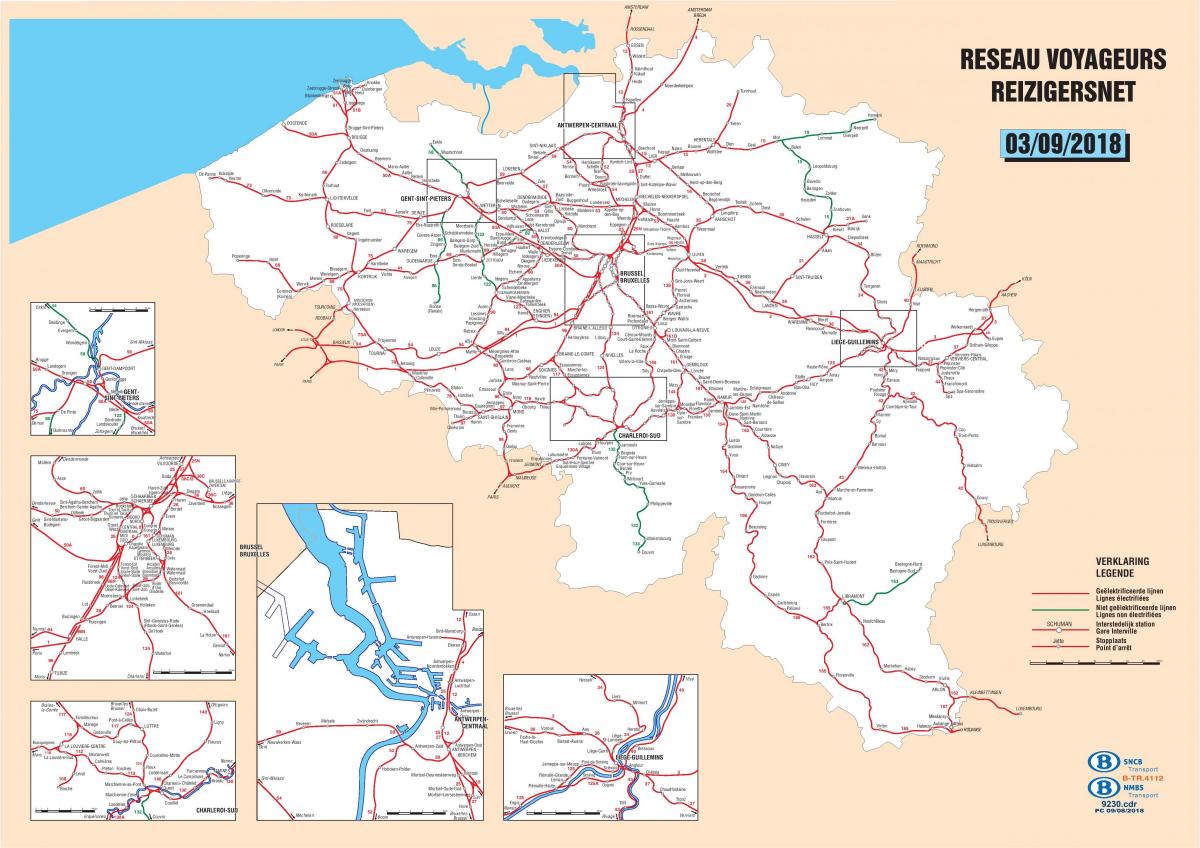 Belgium train stations map