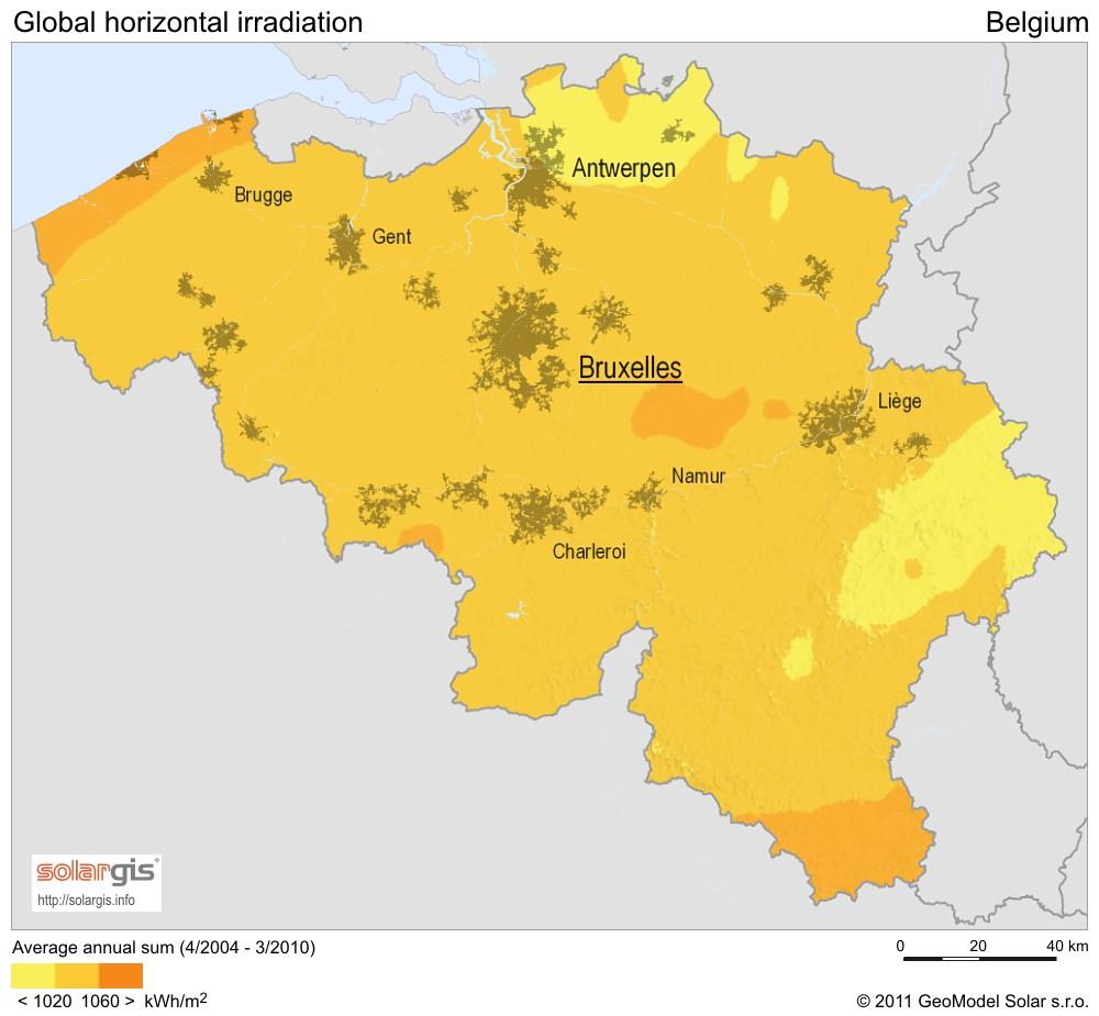 Belgium climate map - Map of Belgium climate (Western Europe - Europe)