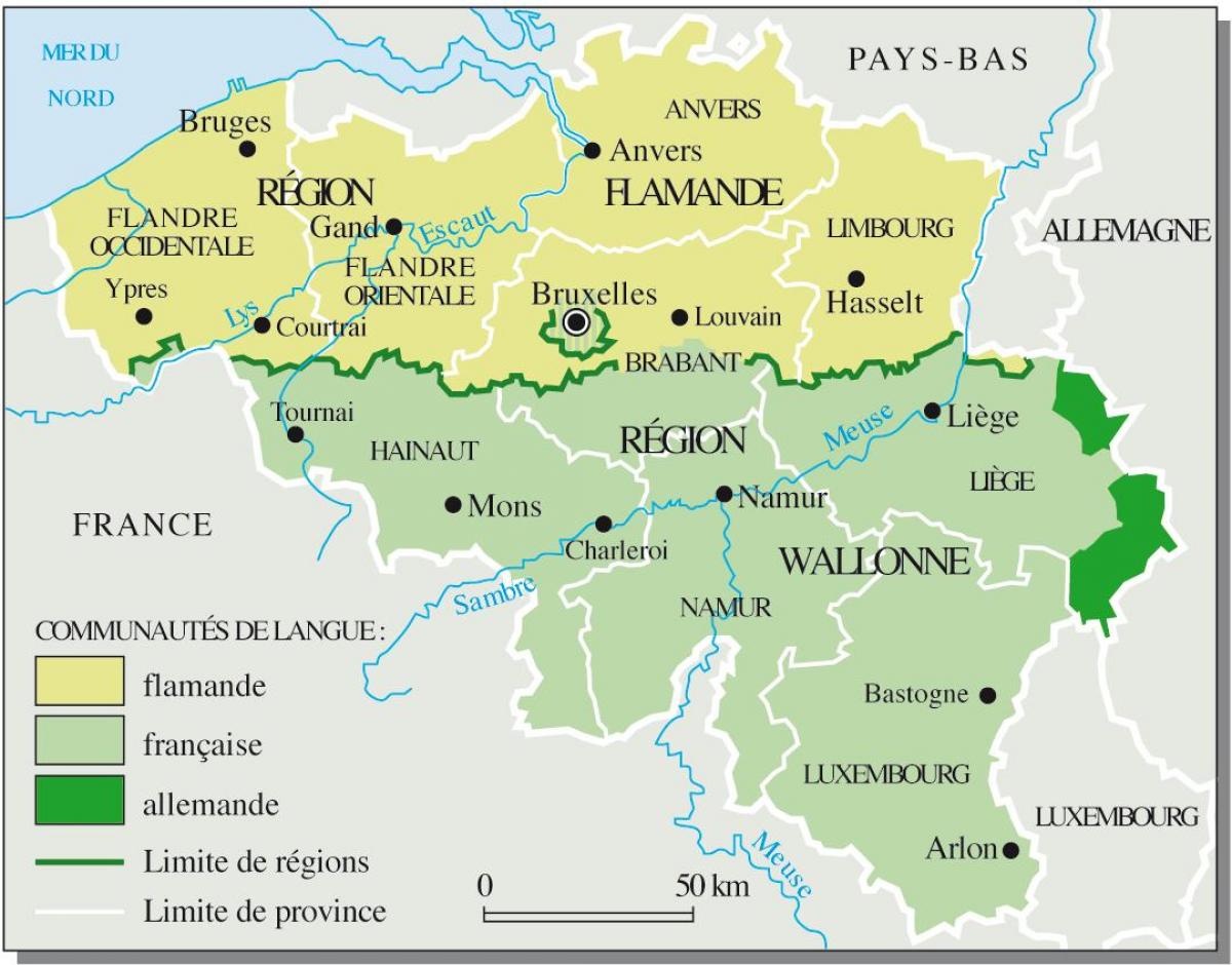 french speaking Belgium map