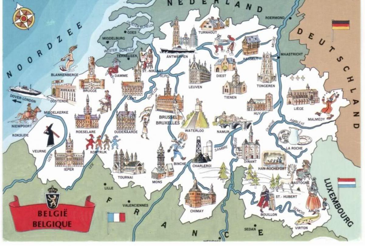 Belgium tourist attractions map
