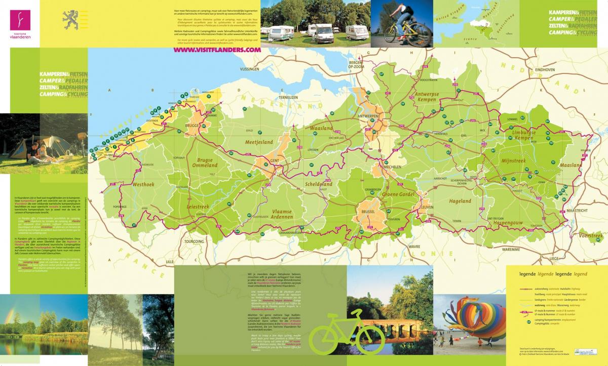 Belgium campsites on a map