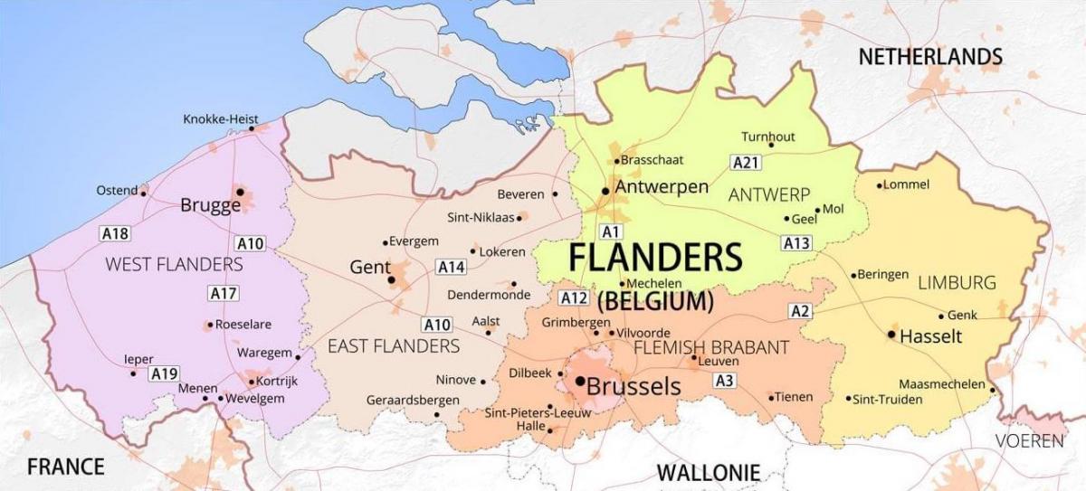 map flanders Belgium
