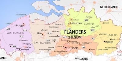 Map flanders Belgium